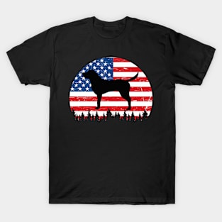 Vintage Retro Labrador American Flag 4th of July Gifts T-Shirt